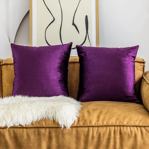 Vista 9 de Home Brilliant Funda de cojín decorativa para el hogar, en terciopelo, para sofá, silla, cama.