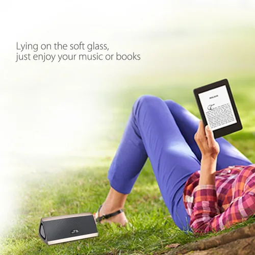 Vista 5 de JTD - Altavoz Bluetooth inalámbrico portátil con sonido estéreo envolvente 3D y carcasa de metal completo, inalámbrico, manos libres, 8 horas