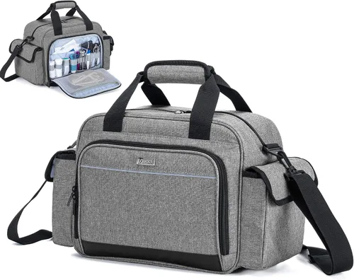 Vista 8 de Trunab Bolsa de Enfermera de Salud en el Hogar Vacía, Bolsa de Hombro Portátil para Suministros Médicos para Hospicio, Visita Domiciliaria, Internos