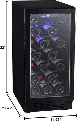Vista 10 de EdgeStar BWR301BL - Enfriador de vino integrado de 25 botellas de 15 pulgadas de ancho con puerta reversible e iluminación LED, color negro