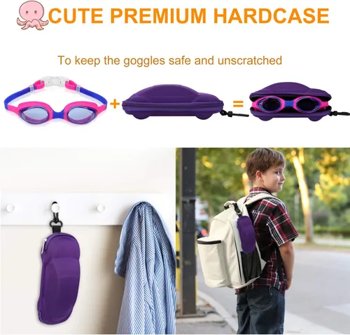 Vista 6 de Gafas de natación para niños, gafas de natación para niños y niñas, niños pequeños de 2 a 12 años