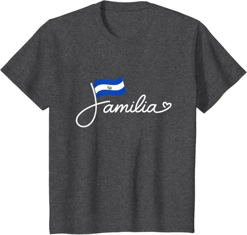 Vista 35 de El Salvador Familia - Camiseta con texto en inglés "La Familia de la Bandera Salvadoreña