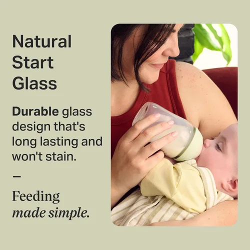 Vista 2 de Tommee Tippee Closer to Nature - Biberón de cristal, 5 onzas, transparente