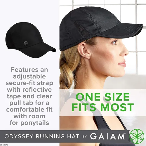 Vista 5 de Gaiam Sombrero clásico para mujer para exteriores, diadema de sudor de ajuste seco, factura preformada, tamaño ajustable