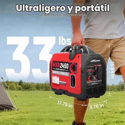 Vista 2 de maXpeedingrods 2450 Watt Portable Inverter Generator for Camping, Home