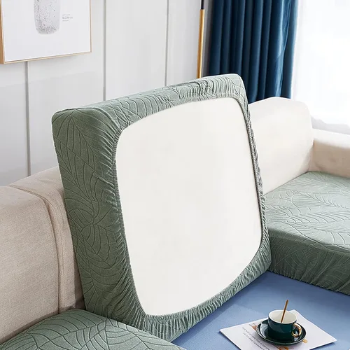 Vista 10 de Fundas de cojín impermeables para asiento de sofá, fundas elásticas de cojín de jacquard de elastano, protector de muebles grueso con parte inferior