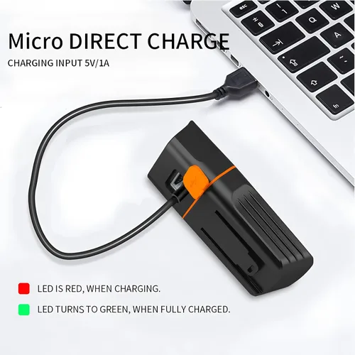Vista 4 de Luces de bicicleta delanteras y traseras, luces de bicicleta recargables USB brillantes con función de banco de energía, fácil de instalar, batería