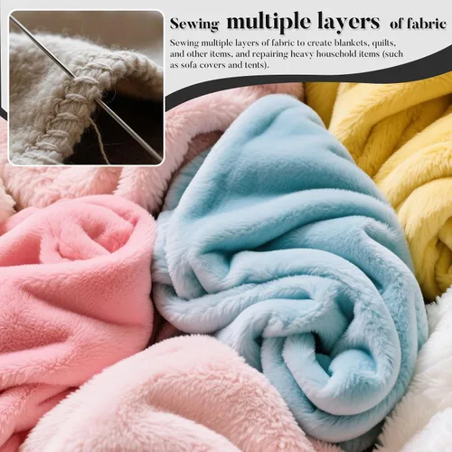 Vista 5 de Paquete de 20 agujas de coser largas, agujas largas para manualidades, agujas de costura de ojos grandes, agujas de muñeca de 6.8 pulgadas/6.9 in