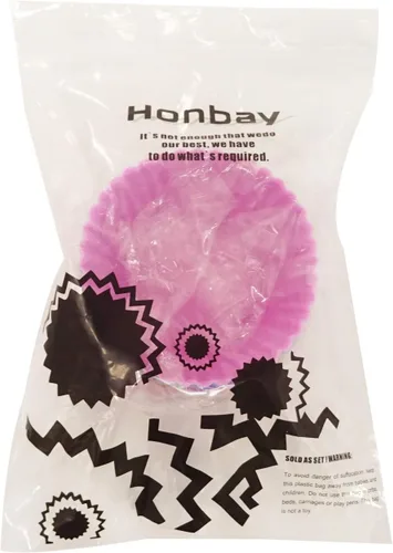 Vista 7 de Honbay - Juego de 12 tazas reutilizables de silicona para hornear, tazas antiadherentes para muffins, moldes para cupcakes para hacer magdalenas