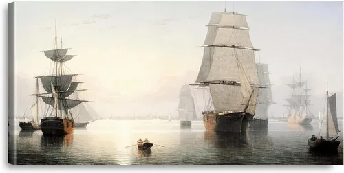 Vista 71 de A&T ARTWORK A Brisk Breeze por Willem van de velde Reproducciones de pintura de velero, impresiones en lienzo giclée para decoración del hogar, 20 x