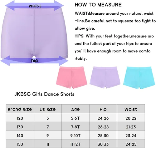 Vista 2 de Pantalones cortos de baile para niñas, pantalones cortos de gimnasia atlética, ropa de entrenamiento para niños (5-12T)