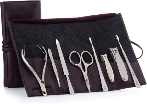 Vista 12 de GERMANIKURE Set de manicura de 8 piezas en estuche de cuero - FINOX herramientas de acero inoxidable hechas a mano en Solingen Alemania - Cuidado