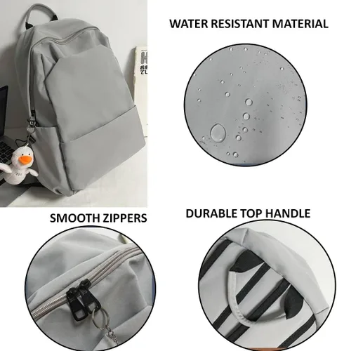 Vista 4 de Mochila para portátil de 15.6" con lindo accesorio Kawaii espaciosos múltiples compartimentos, Negro -, Moderno
