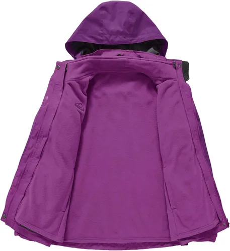 Vista 2 de Rdruko Chaqueta de esquí impermeable 3 en 1 para mujer, abrigo de invierno con aislamiento polar