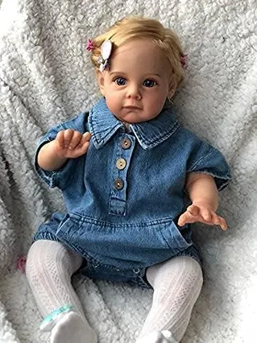 Vista 2 de Angelbaby Muñecas de bebé real Reborn de 24 pulgadas, 23.6 in, linda niña de silicona realista con cuerpo suave y acurrucable, juguetes y accesorios