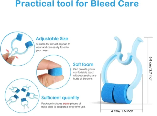 Vista 4 de Stop Nosebleeds - Clip para epistaxis nasal, tapón de sangrado nasal, paquete de 2