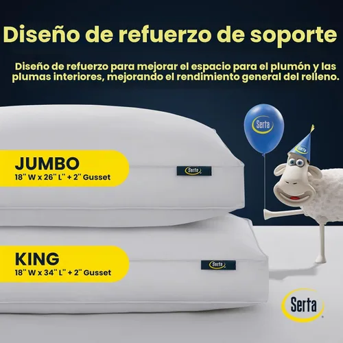 Vista 4 de Serta Hotel Collection - Juego de 2 almohadas tamaño Queen