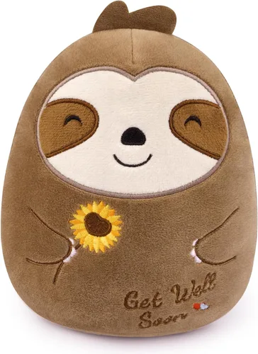 Vista 13 de Regalos para mujeres y niños, peluche de gato negro de 8 pulgadas, animales de peluche con texto en inglés "Get Well Soon", peluches de gato kawaii