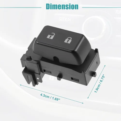 Vista 3 de ACROPIX Interruptor de bloqueo de puerta de automóvil de repuesto para Chevy Silverado 1500 - Paquete de 1 negro
