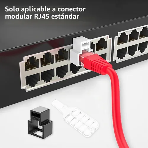 Vista 3 de 20 unidades de bloqueo de cable de red RJ45 con 1 llave, cable de red RJ45 con bloqueo, cable Ethernet con bloqueo, súper categoría 5 categoría 6