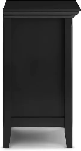 Vista 7 de SIMPLIHOME Amherst Mesita de noche tradicional de madera maciza de 24 pulgadas de ancho, color negro, para sala de estar y dormitorio