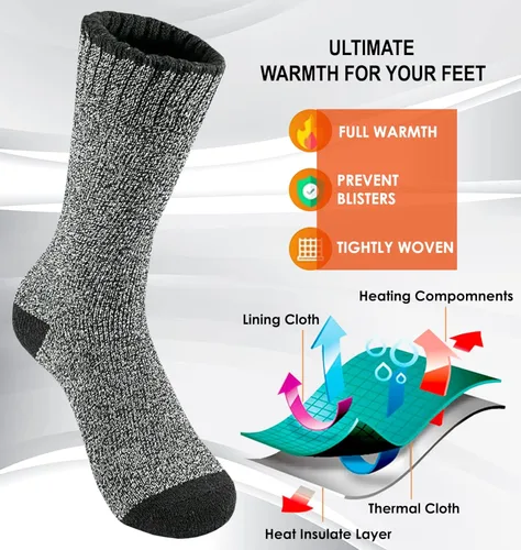 Vista 4 de TSSPLUS 9 pares de botas de trabajo de algodón para hombre térmicas cálidas resistentes para invierno 9-13 EE UU 9 pares