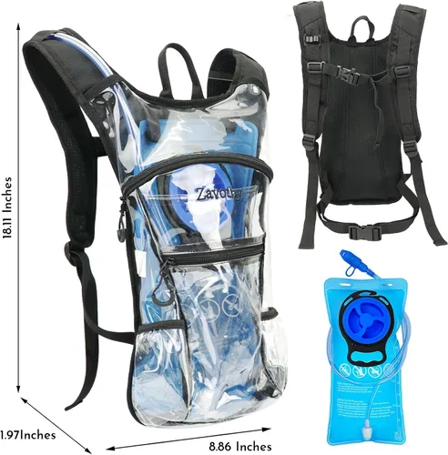 Vista 2 de Zavothy Rave Hydration Backpack with 3L Bladder, Colorful Festival Hydration Pack with Side Pockets, Lightweight Water Backpack for EDM, Music
