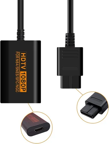 Vista 4 de Kahool Cable convertidor HDMI compatible con Nintendo 64 Gamecube SNES PALNTSC 1080P