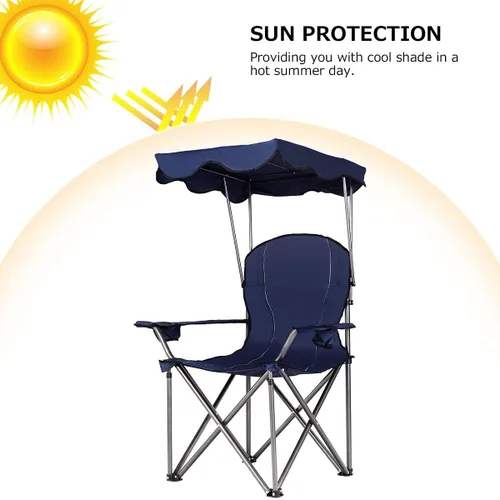 Vista 6 de LDAILY Moccha - Silla de campamento plegable con toldo, silla de campamento portátil con bolsa de transporte, juego resistente al aire libre