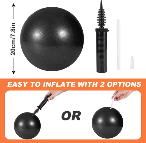Vista 7 de Tsikavo Anillo de pilates, círculo de anillo de pilates y juego de bolas, anillo de pilates mágico de 12 pulgadas, bola de ejercicio pequeña de 9