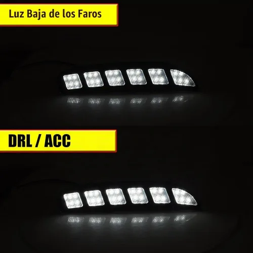 Vista 7 de para 2016 2017 2018 2019 Ford Explorer luces antiniebla de circulación diurna DRL de parachoques delantero lámpara de señal de giro secuencial