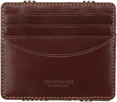 Vista 2 de Slim Collection Milkman'sMagic Cartera de cuero RFID Bloqueo VSL38, Marrón, Cartera de cuero mágico de lechero
