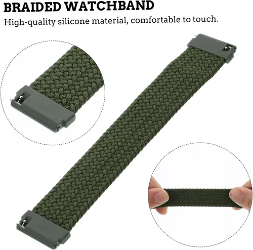 Vista 5 de Angoily Correa de nailon tejido Accesorios de herramienta para hombres Reloj Inteligente transpirable Correa de reloj elástica