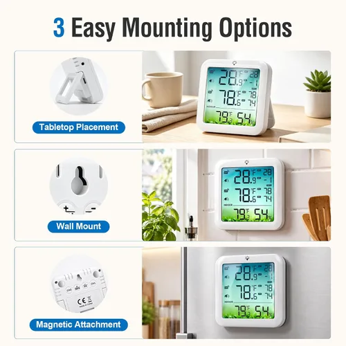 Vista 7 de Termómetro para refrigerador con alarma y congelador con 2 sondas