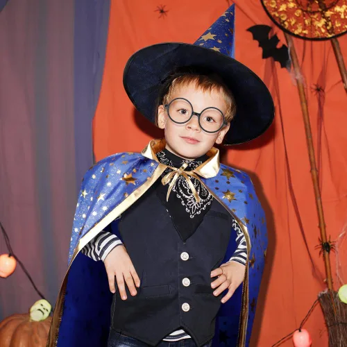 Vista 4 de Wizard Witch Cloak Costume Kids Witches Capes Wizard Cloak Ghost Costume Set Props
