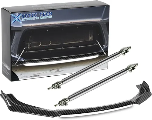 Vista 47 de Xotic Tech alerón de protección para parachoques delantero, negro con azul, kit con barra de acoplamiento ajustable de 8-11 pulgadas