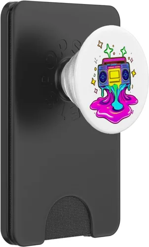 Vista 7 de Retro Boombox Colorful Street Art Urban Style Gift Idea PopSockets Adhesive PopGrip
