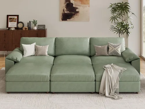 Vista 34 de EASE MOOSE Sofá modular seccional, sofá en forma de U para sala de estar Beige