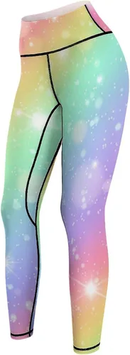 Vista 6 de Glitters Rainbow Sky Fashion Yoga Pants High Waisted Sports Leggings for Women