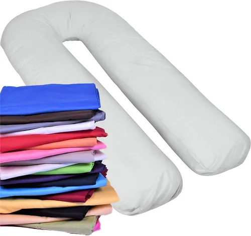 Vista 11 de Funda de almohada de cuerpo completo para embarazo, en forma de U, ajuste universal, funda de repuesto para almohada de maternidad (negro)