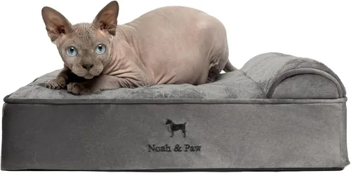 Vista 26 de NOAH & PAW Cama pequeña para perros, 20 x 15 x 6.5 pulgadas, cama para gatos de interior, espuma viscoelástica ortopédica de cáscara de huevo Verde