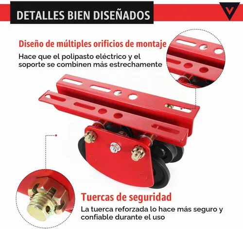 Vista 3 de Carro de elevación I-Beam de 1 tonelada, ajustable de 1.96 a 6.69