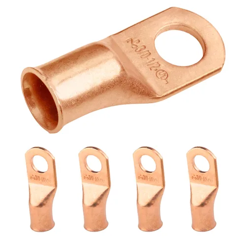 Vista 188 de SELTERM - 5 terminales de anillo resistentes para cable de batería, calibre 1/0 AWG, pernos de 1/2 pulgadas, terminales de calibre 0, ojales