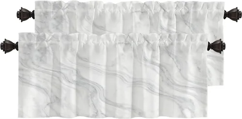 Vista 39 de Cortinas opacas de poliéster multicapa marrón con diseño de bosque natural, 2 unidades, 26 x 24 pulgadas