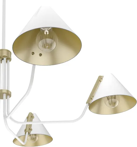 Vista 4 de Hunter - Lámpara de araña Grove Isle de 5 luces, color blanco mate, estilo moderno, regulable, extra grande para dormitorios, cocinas, comedor, Mate
