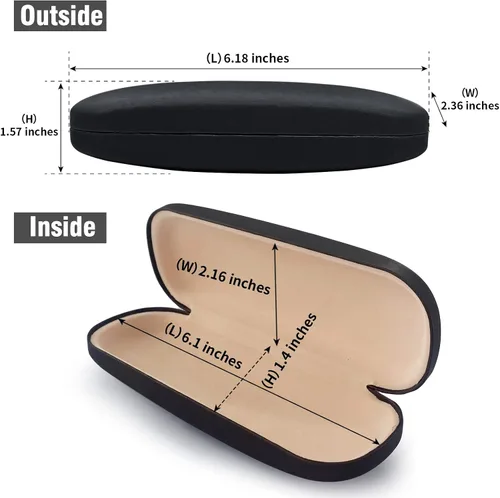 Vista 2 de Marvolia Funda rígida para gafas, funda de piel sintética para gafas de sol y gafas