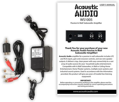 Vista 3 de Acoustic Audio WS1005 - Amplificador de subwoofer pasivo de 200 vatios para cine en casa