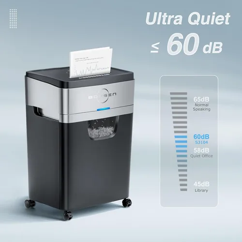 Vista 3 de BONSEN 20-Sheet Cross-Cut P-4 High Security Heavy Duty Paper Shredder
