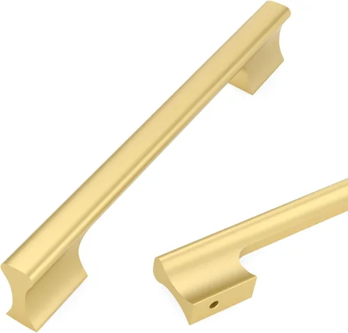 Vista 17 de Asidrama - Paquete de 10 manijas de gabinete de cocina color oro cepillado de 3 pulgadas (76mm), accesorios dorados para gabinetes de cocina