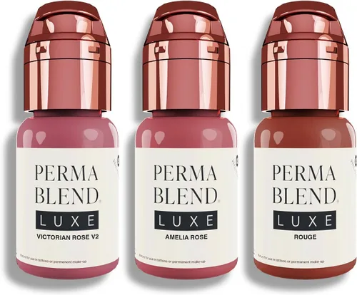 Vista 10 de Perma Blend Luxe Berry Lip Set – Juego de tinta de tatuaje rojo profundo – Kit de microblading de rubor labial – Suministros de tatuaje para PMU